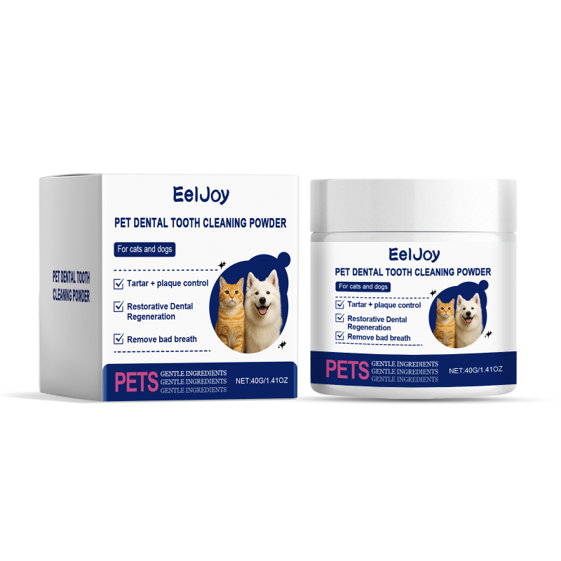 EelJoy Pet Tooth Cleaning Powder, Pet Gentle Clean Tartar Stains Odor Fresh Breath