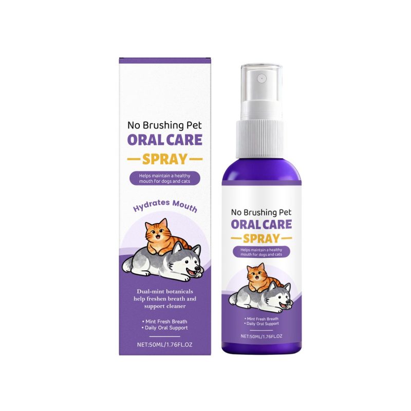 AMZ Pet Oral Care Spray Teeth Care Fresh Breath Tartar Plaque Gentle Universal No Brushing Daily Care Spray