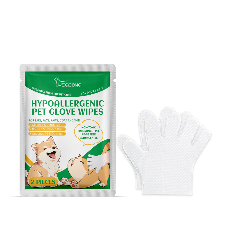 Yegbong Pet Disposable Cleaning Gloves, Dog Cat Hair And Skin Gentle Cleaning Care Gloves