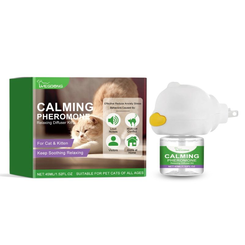Yegbong Cat Mood Care Set Pet Cat Comfort Calm Estrus Agitated Mood Noise Reduction Care