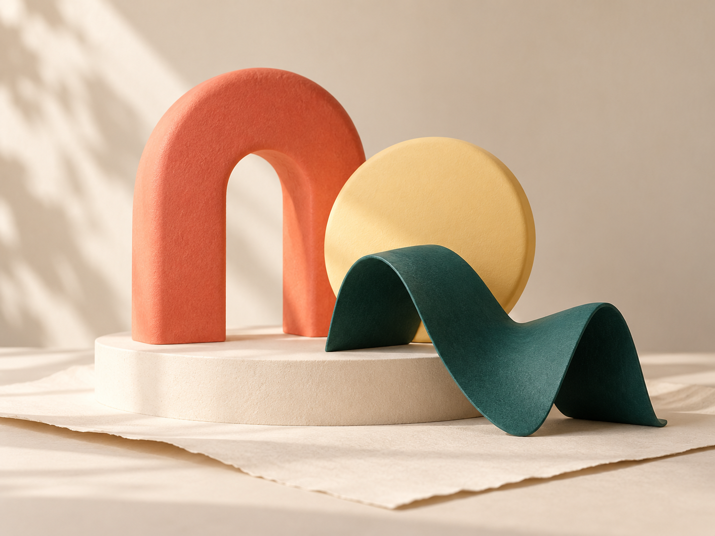 Pazelu abstract coral and teal brand scene